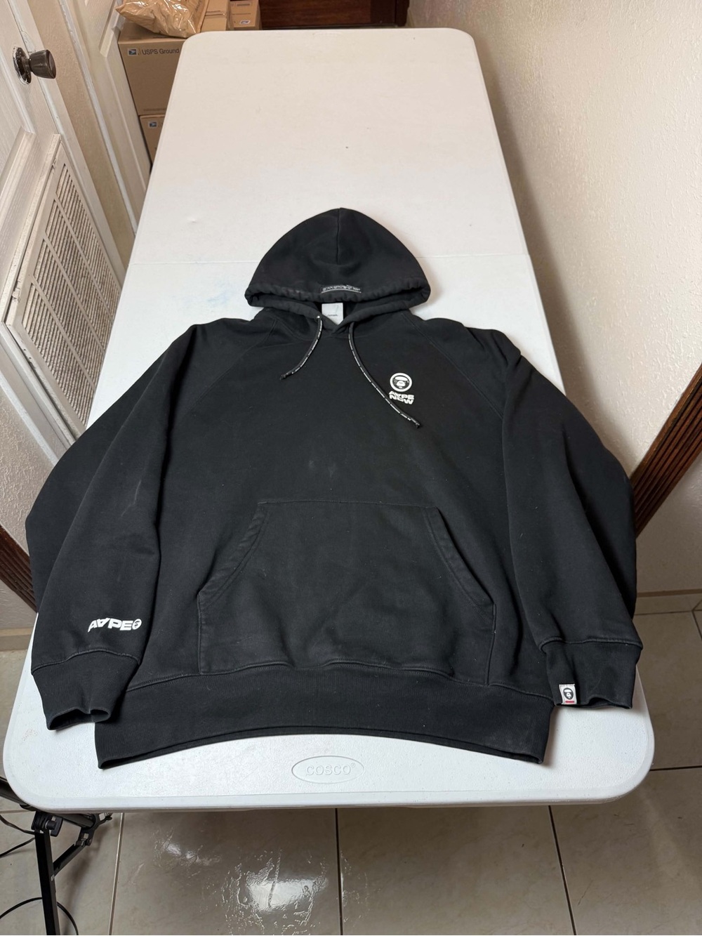 Bape Aape by *A Bathing Ape Basic Hoodie Black -Sz XL
